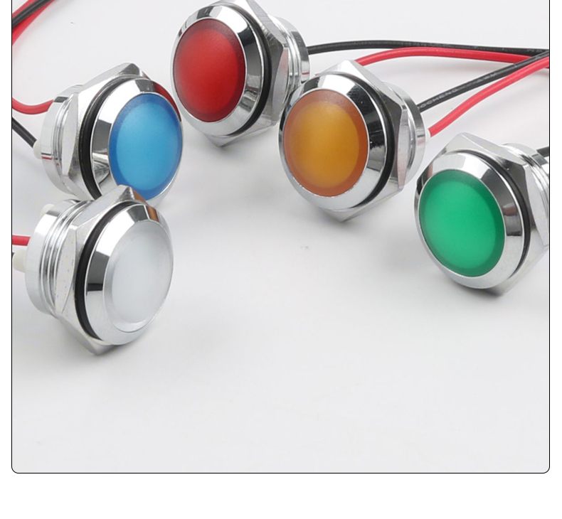HongYe HY-16MM-SJKDX Metal Indicator LED 16mm Signal Light Ball Head IP66 Waterproof Line Indicator Two-color Light 12v24v220v