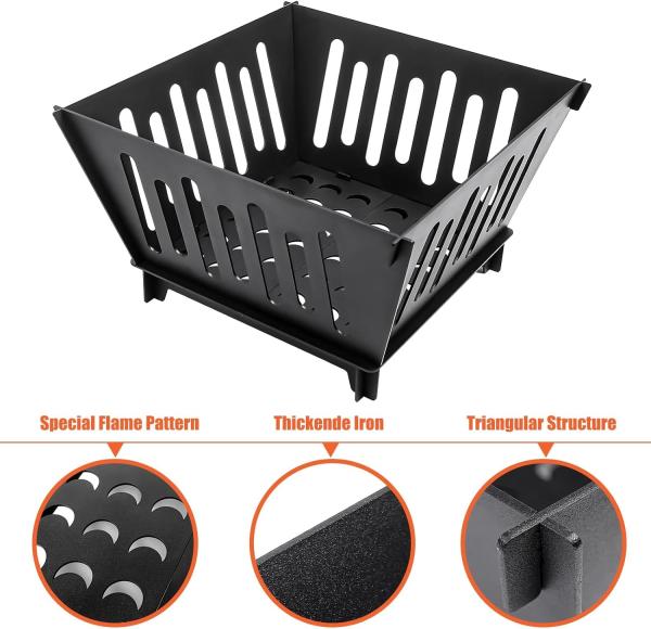 17 Portable Fire Pit,Outdoor Wood Burning Fire Pit BBQ Stove with Carrying Bag for Camping