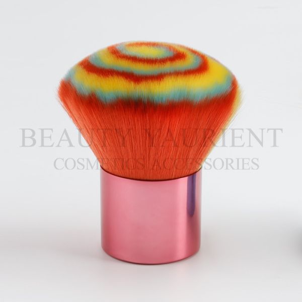 Multicolored Hair Kabuki Makeup Brush OEM Logo Facial Beauty Tools