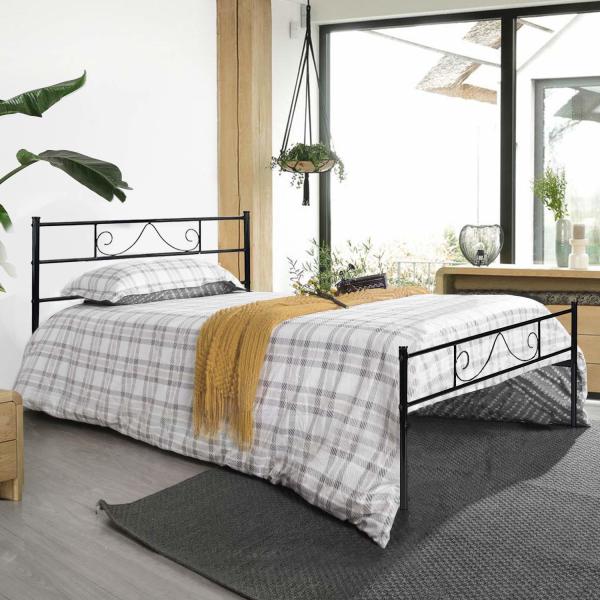 OEM Black Steel Furniture Bed Multiple Sizes Rust Proof Popular Design