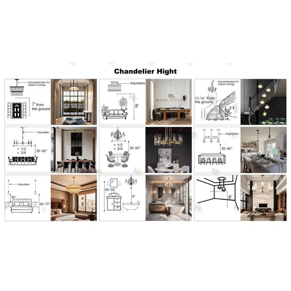 Custom LED Copper Pendant Light Chandelier with Dimmable Vintage Design for High Ceiling