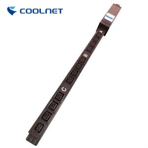 Black 48-bit Output Power Distribution Unit for Server Rack Network and Data Center