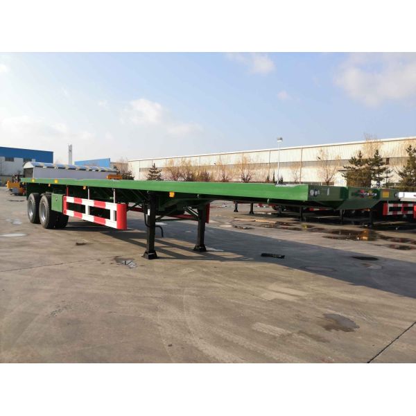 Factory price new flatbed gooseneck container chassis 3 Axles 40 feet 20ft 40ft Shipping Container Flat Bed Flatbed Semi Trailer