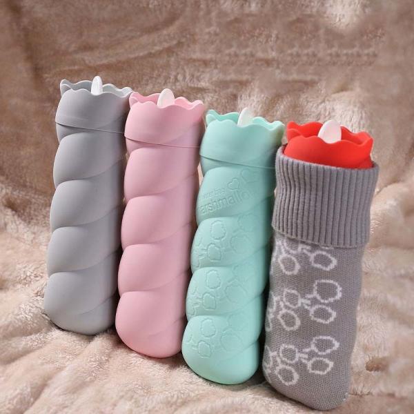 Bouteille d'eau chaude en silicone Sac confortable pour soulager la douleur Cou et épaules Pieds plus chauds Crampes menstruelles Compresse chaude et froide