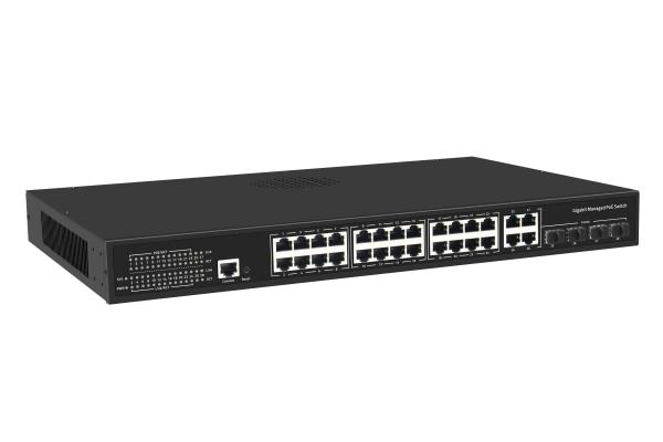 32 Ports Gigabit Industrial Ethernet Switch 300W Stable Black Color
