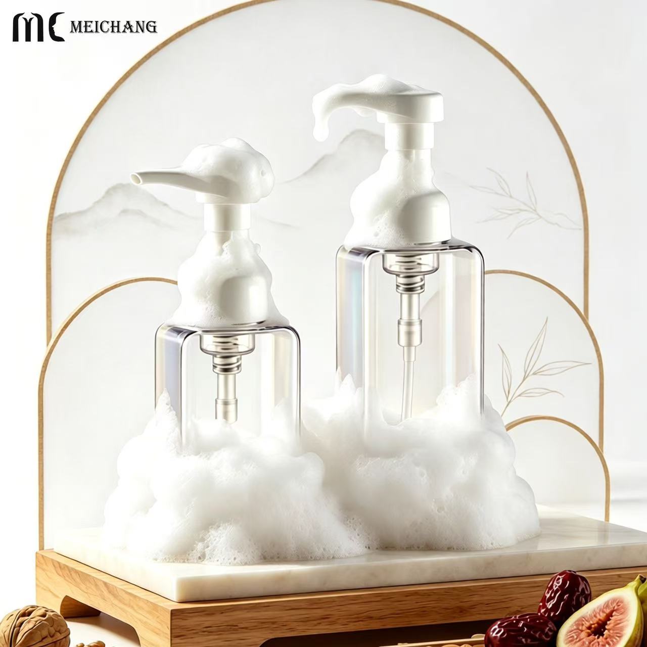 500ml / 600ml Refillable Square PET Foaming Pump Bottle, with a 1.5cc foaming dispenser(MC-1806)
