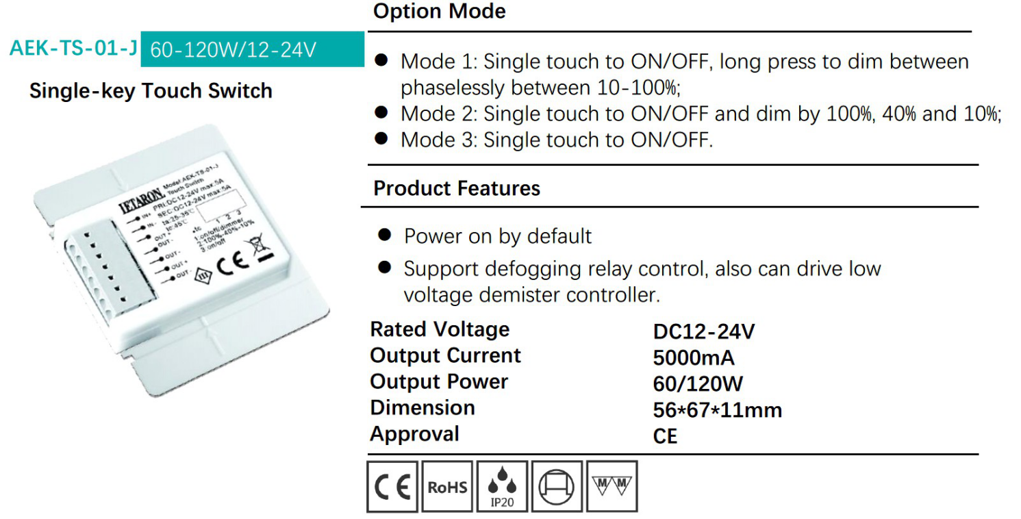 12 / Супер тонкий водитель LETARON 24W 120VAC 60Hz СИД 24VDC 1000/2000mA