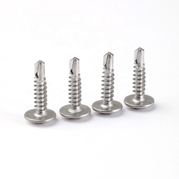 304 Stainless Steel Cross Round Head Screws Drill Tail Screws Head Self Drilling Screw with Polished Surface ST4.2*13mm