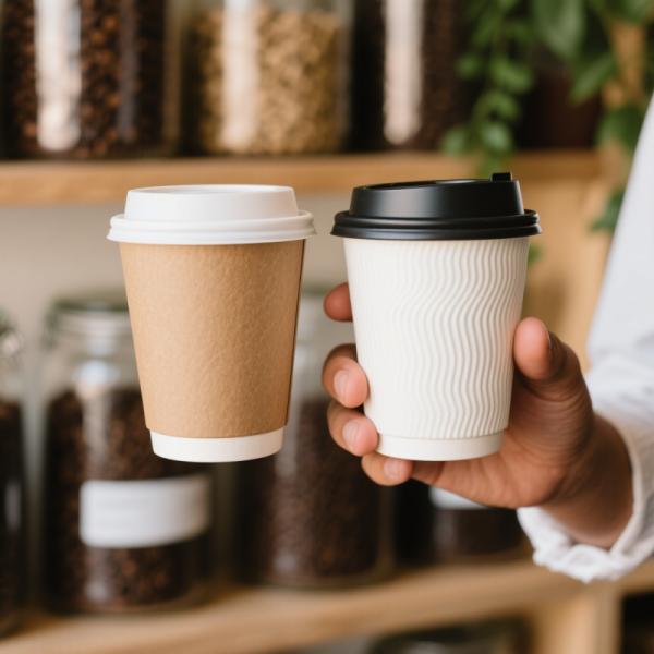 Taza de café de papel desechable biodegradable ecológica con logotipo personalizado al por mayor de 8 oz, 16 oz y 20 oz