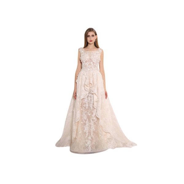 Big Net Elegant Women Party Wear Ball Gowns / Evening Dresses For Muslim Ladies