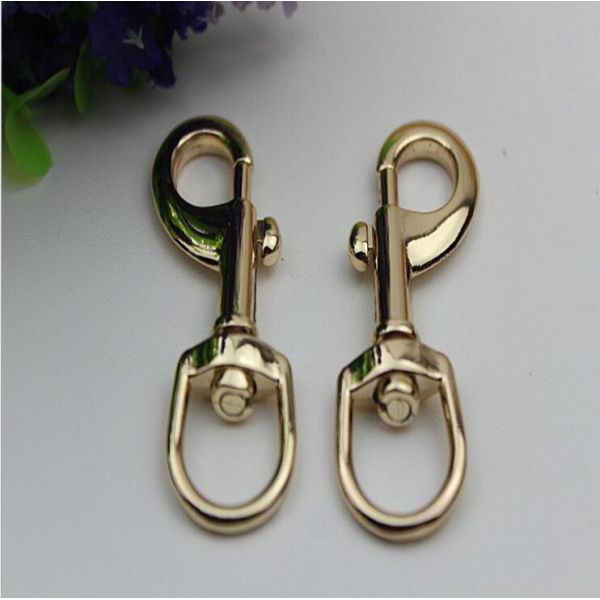 Bag purse zinc alloy light gold d ring 16 mm dog collar snap hook with nickel free