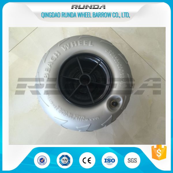 9 Inch Pneumatic Rubber Wheels PP Rim , Balloon Hand Truck Wheels Without Bearing