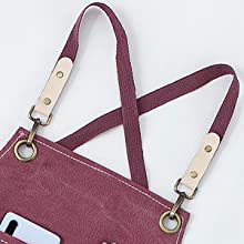 Gardening Work Garden Tools Storage Aprons Waterdrop Resistant Cotton Canvas Cross Back Adjustable Apron