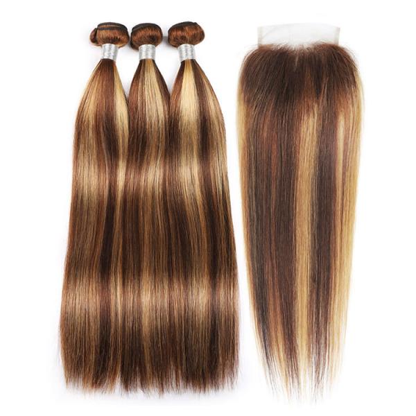 Destaque Piano Sombra Cores de cabelo humano feixes Perucas retas P4 27
