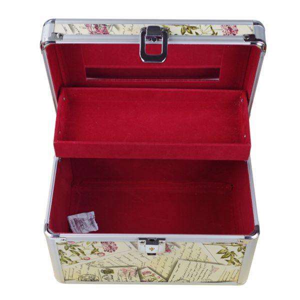 Aluminum Professional Makeup Box Easy To Move With Black Velvet / EVA Lining