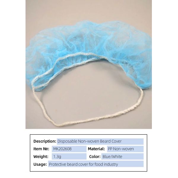 Double Elastic 40GSM  Disposable Beard Nets