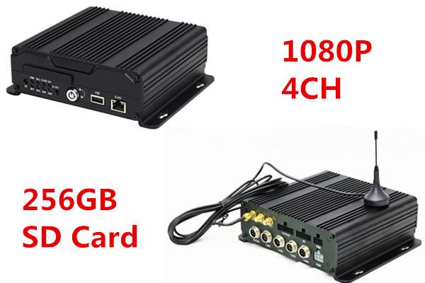 SD Card 1080P 4 Camera Car DVR Monitoring System Support Real Time Video