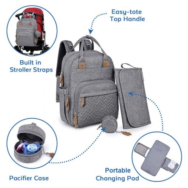 Oxford Newest Fashionable Baby Diaper Backpack Eco Friendly Multifunctional Custom Diaper Bag