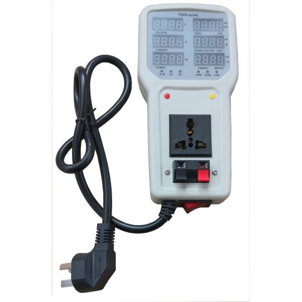 Portable power meter analyzer with USB, current voltage power factor frequency upper lower limit alert setting
