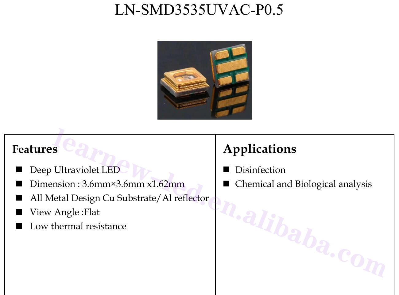 Диод СИД СИД 395nm 405nm объектива 3535 кварца стеклянный UVC УЛЬТРАФИОЛЕТОВЫЙ