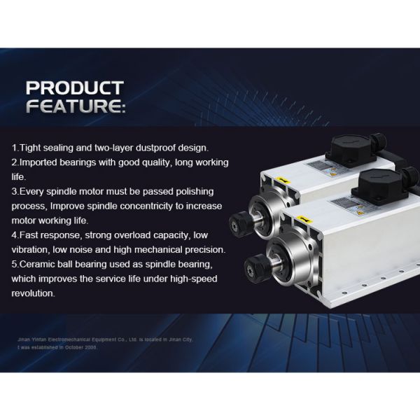 После обслуживания Онлайн поддержка 3,5 кВт ER20 воздушно-охлаждающий шпиндельный двигатель для гравировочной машины