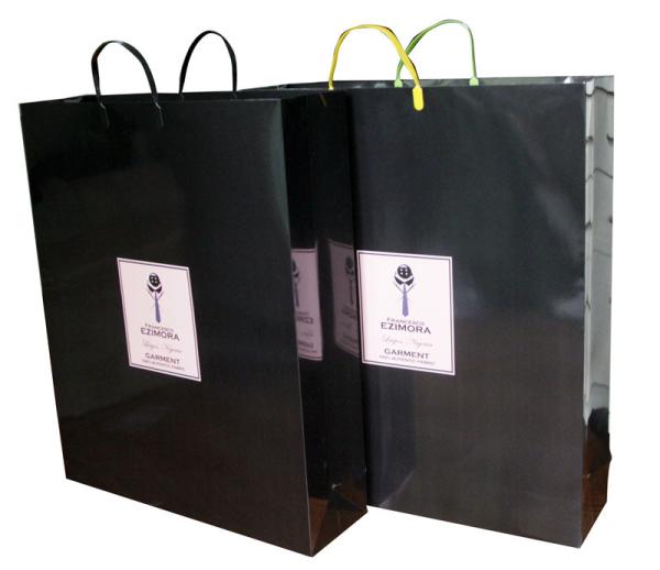 Eco-friendly 250gsm Paper Carrier Bag Artpaper Matt Coated PVC Handle