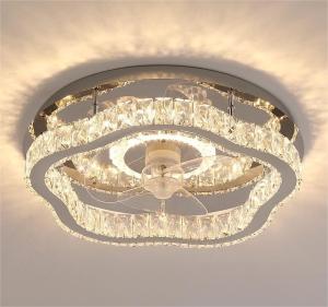 Ventilateur de plafond en cristal de luxe léger Nordique silencieux Ventilateur