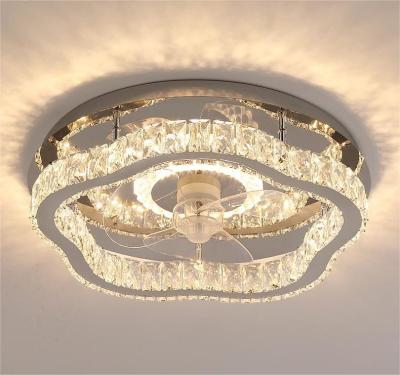 Ventilador de techo de cristal de lujo ligero con luz