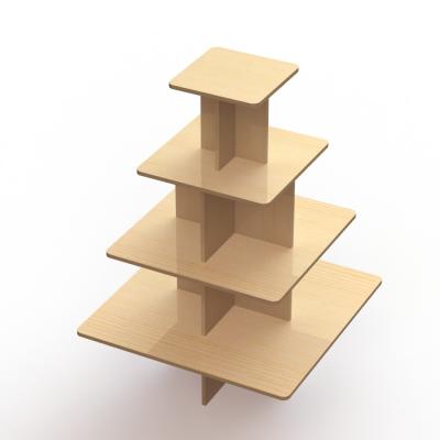 4 Square Shelves Retail Display Stands KD Structure MDF Table Display