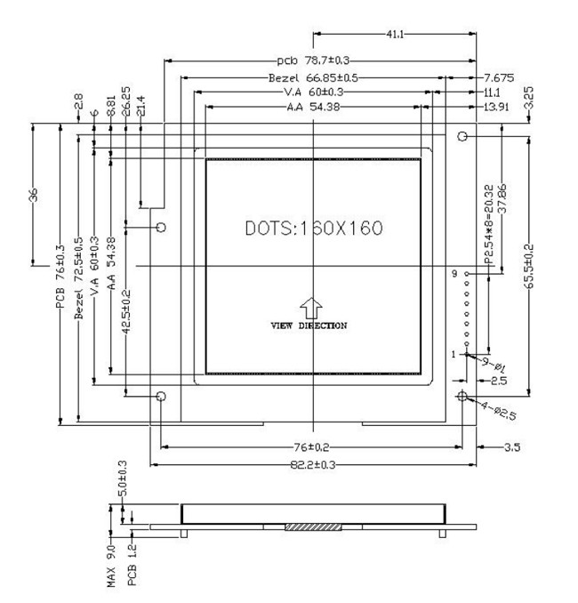 модуля положительный ST75161 3.3V VDD SPI дисплея 160x160 интерфейс графического FSTN LCD