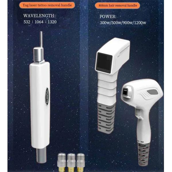 Máquina 500w 1600w del retiro del pelo del diodo láser de 808 nanómetro Yag para la cara y el cuerpo