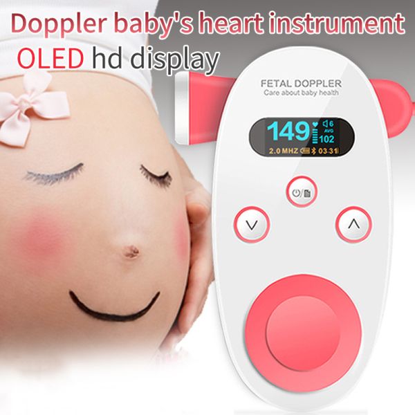 Corazón fetal casero Rate Monitor 20mw del detector fetal del corazón de OLED Doppler