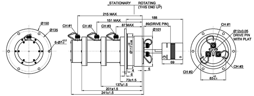 Stable Coaxial Rotary Joint Single Channel Radar Rotary Joint Low Insertion Loss