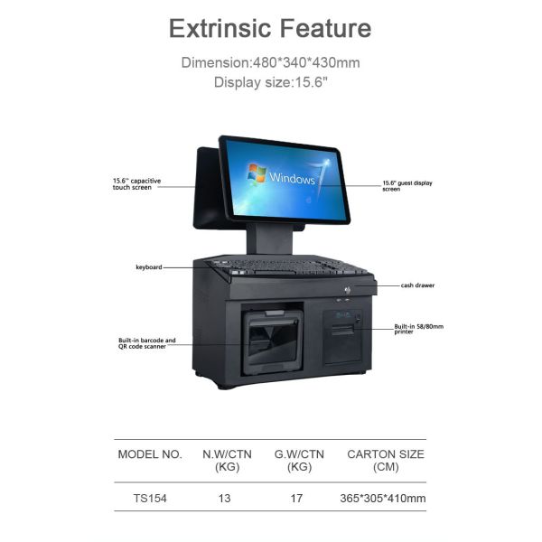 10 Points Capactive Touch POS Printer Scanner Android Payment Terminal for Small Business
