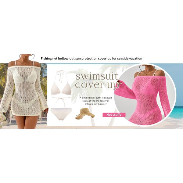 Swimwear Cover Up Fashion Beach Hand Crochet Shawl Capelet Skirt Knitted Texture One-Piece Short Hand Crochet Shawl Swimsuit Cover Ups Fashion Accessories