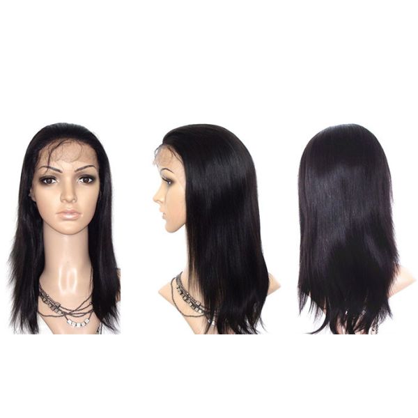 Custom Straight 16 Inch Long Synthetic Wigs With Baby Hair