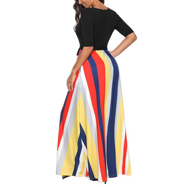 Newest Design Women V-neck Maxi Dress Plain Loose Swing Casual Long Jumpsuit