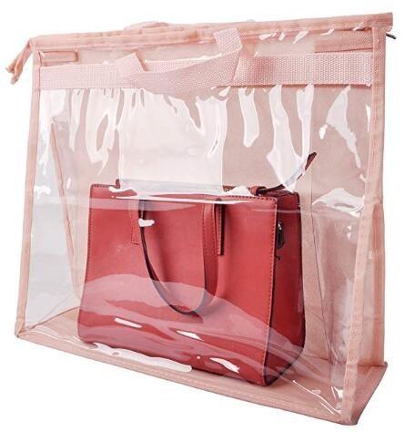 Multi Size, Handbag Storage Dust Cover Bags, Handbag & Purse, Sturdy PVC Organizer Holder With Handle Zipper