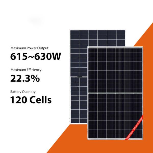 módulos fotovoltaicos solares 615W 620W de 625W 630W todo o painel solar da eficiência elevada preta