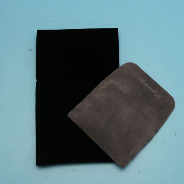 Black Jewelry Envelope Pouches Printed Logo 10 X 8cm Size Lightweight