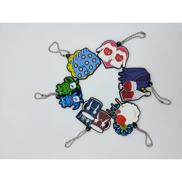 Wave Chain Custom Soft Pvc Keychain 2D Design Cartoon Design