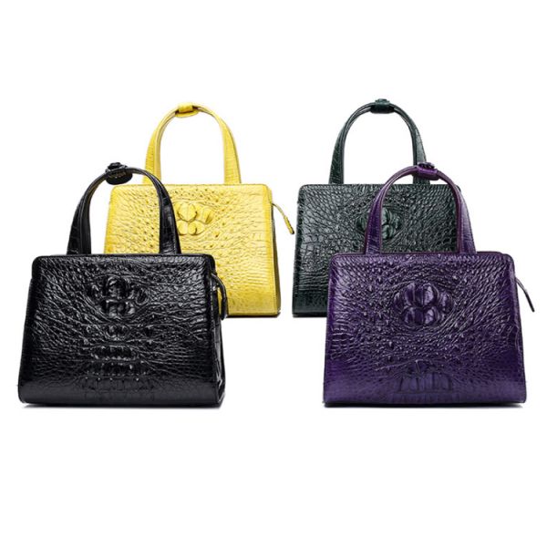 New zipper large capacity women's crocodile leather handbag for lady