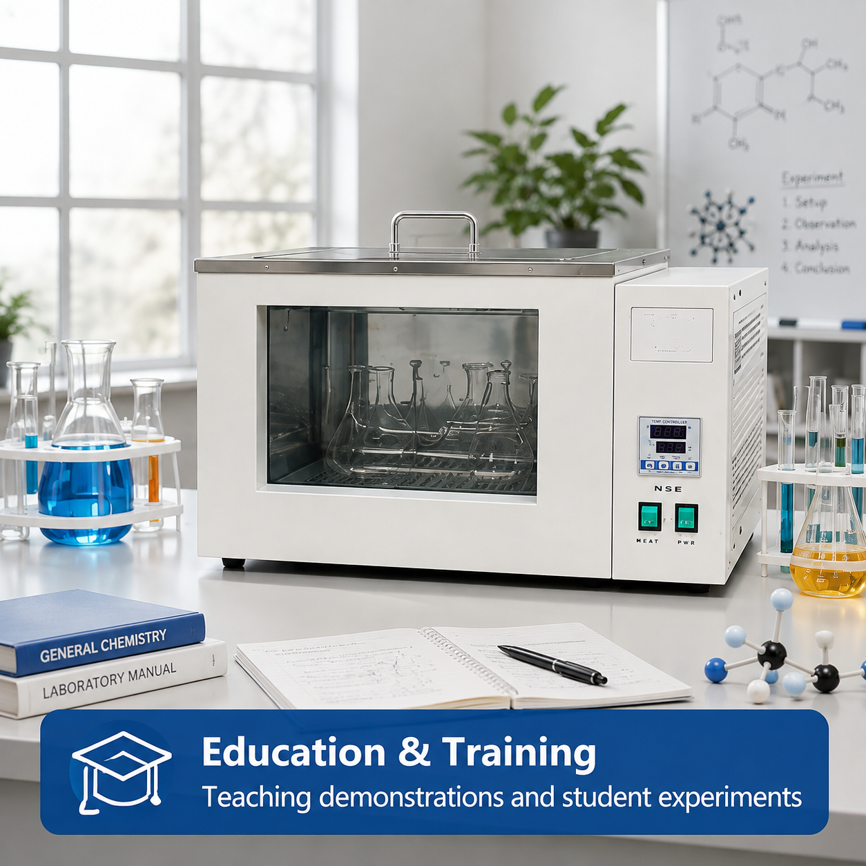 Cenlee Thermostatic Water Bath with Circulating Pump 304 Stainless Steel LED Display RT+5-100C for School Chemistry Teaching Lab