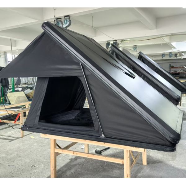 4-Person Aluminum Triangle Clamshell Roof Top Tent with Ladder Hard Shell Car Rooftop Camping Tent for 4x4 Offroad