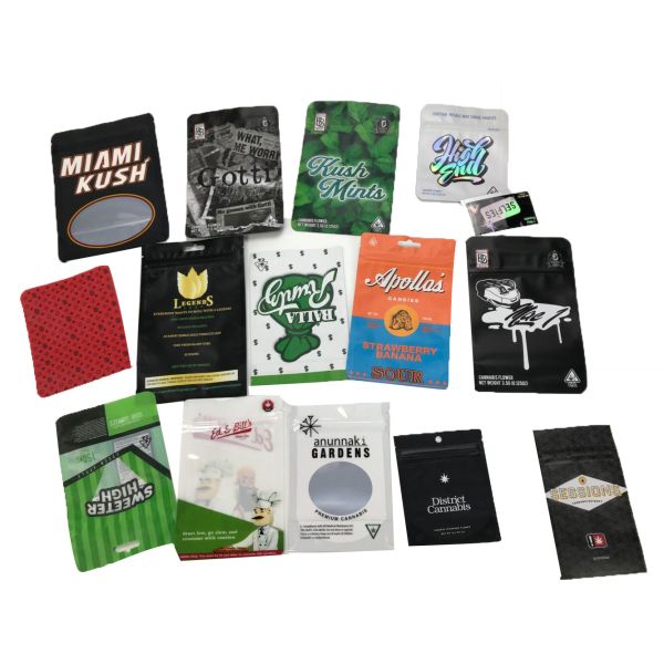 Os saquinhos personalizados livres Doypack saboroso médico da prova da criança da amostra levantam-se o malote com zíperes dobro