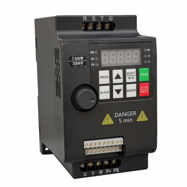 Mini Economic 220V 0.75KW VFD with Vector Control AC Drive for Small-Scale Automation Machinery Pump Compressor