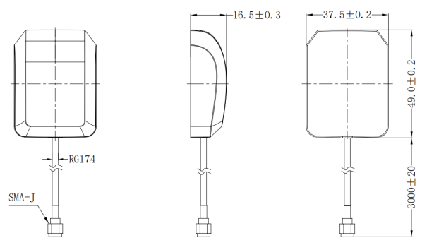 FAKRA Vehicle SMA GNSS GPS External Antenna Dual Mode High Gain HT-111AJ