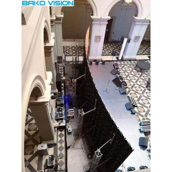 Curved Rental Stage LED Video Display P3.91 High Refresh Rate For Perfomance Exhibition