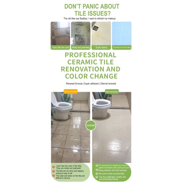 Fast Drying Waterproof Water-based Tile Paint with Strong Adhesion for Ceramic Tile Renovation