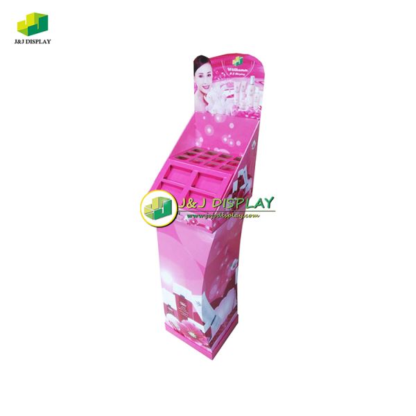 Make Up Products Paper Dump Bin Retail Foldable POS Knock Down Display
